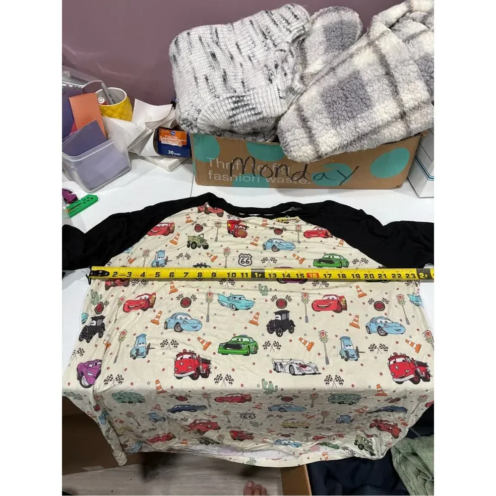 Little Snuggles XL Disney Cars Bamboo Pajama Top Lightning McQueen Long Sleeve